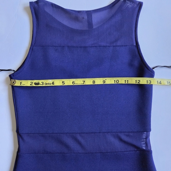 H&M Blue Mesh Panel Sleeveless Bodycon Dress - Picture 4 of 7